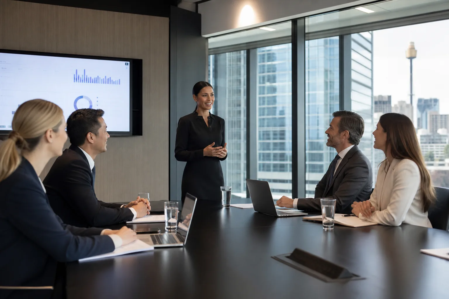 Australian consultants in a corporate boardroom